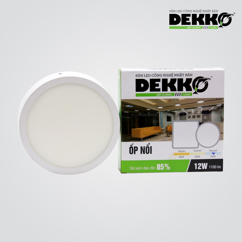 Đèn LED ốp trần nổi tròn Dekko siêu tiết kiệm điện bảo hành 2 năm