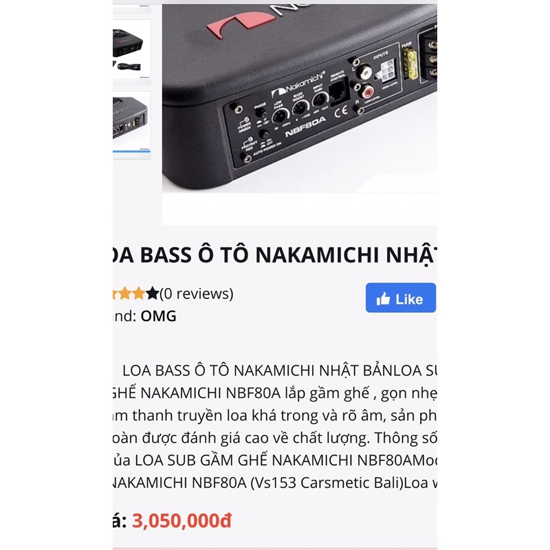 loa sub gầm ô tô nakamichi mới 95%