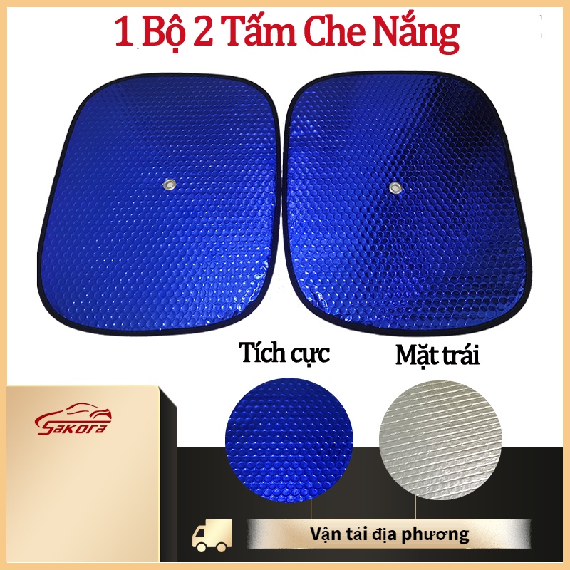 2 tấm che nắng tấm che nắng tấm che nắng phản xạ cách nhiệt nhôm và tấm che nắng chống thấm nhỏ màu bạc (36 x 44cm)