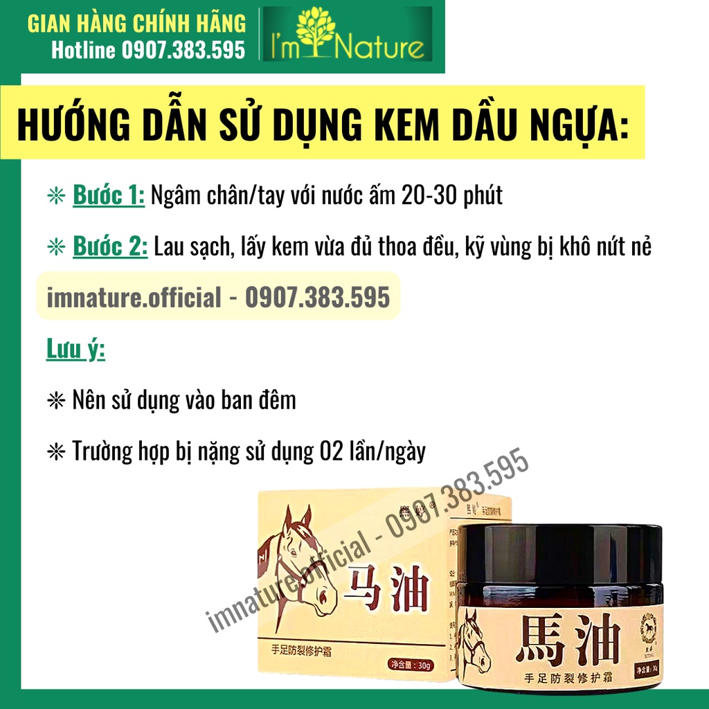 Kem Dầu Ngựa Dưỡng Ẩm Da Tay Da Chân Chống Khô Nẻ 30gr
