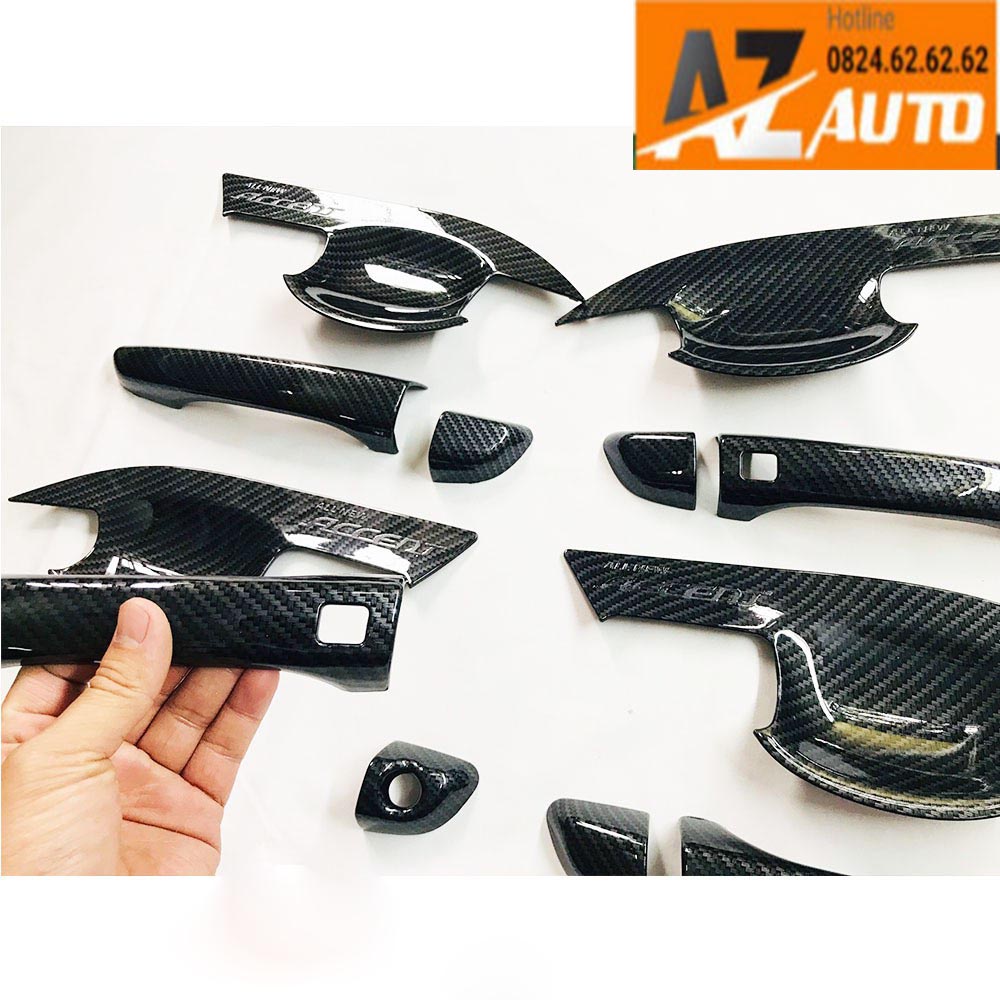 Ốp tay nắm , hõm cửa Hyundai Accent 2018-2022 - vân carbon