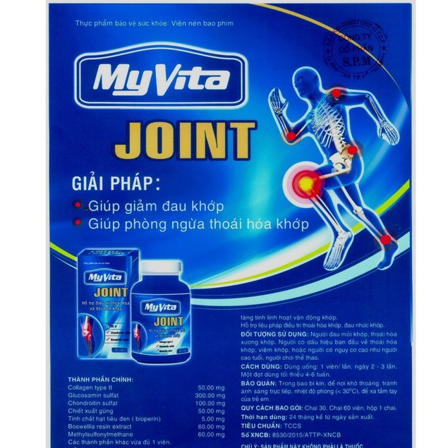 Myvita Joint –Hỗ  trợ điều trị thoái hóa khớp (Hộp 30 viên)