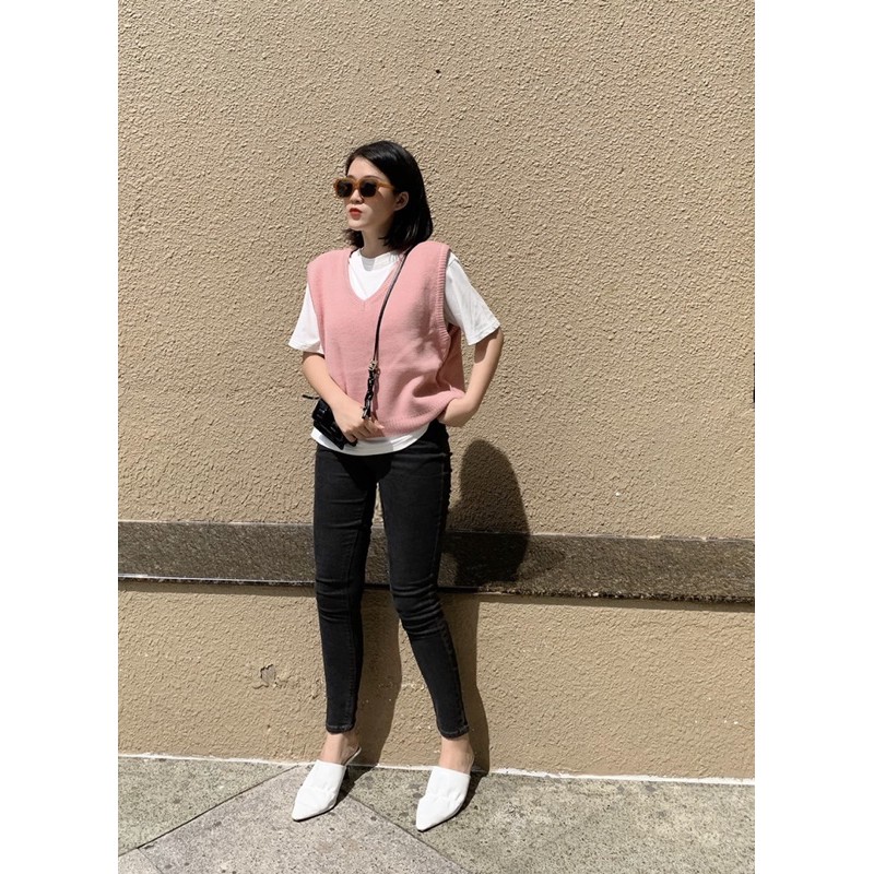 LEN clothing Áo ghile len cổ tim 3 màu 7590 | BigBuy360 - bigbuy360.vn