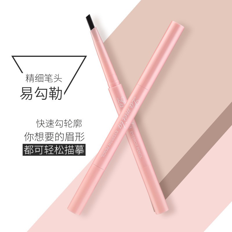 (Bán Buôn – Sỉ) Chì Kẻ Mày Hàn Quốc Vỏ Hồng 2 Đầu Không Thấm Nước Lâu Trôi Lameila Eyebrown Km14