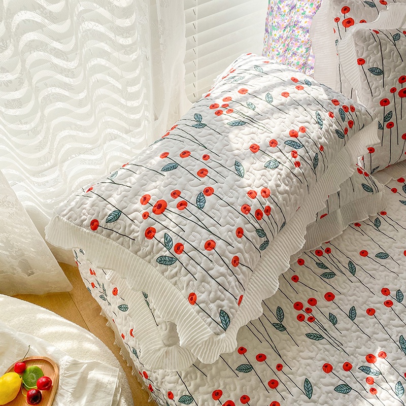 Bộ Chăn Ga Và Vỏ Gối Phối Ren Phong Cách Công Chúa Cho Giường Queen / king size