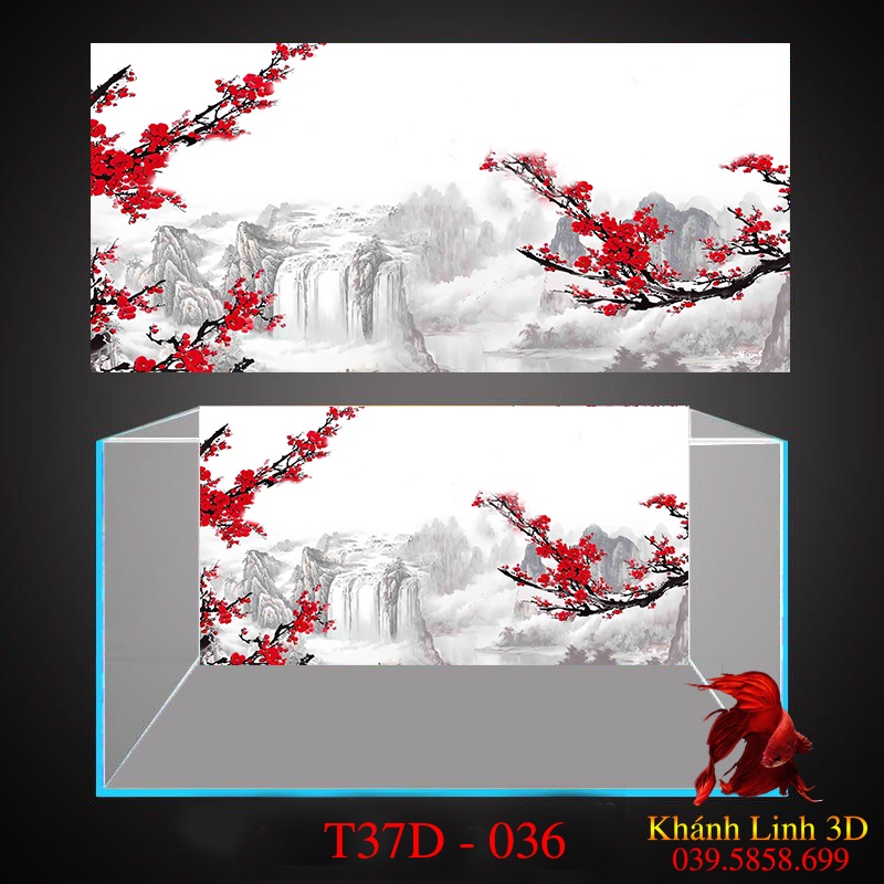 Tranh 3D dán bể cá, tặng kèm đồ dán siêu nét, đa dạng kích thước bể thuỷ sinh
