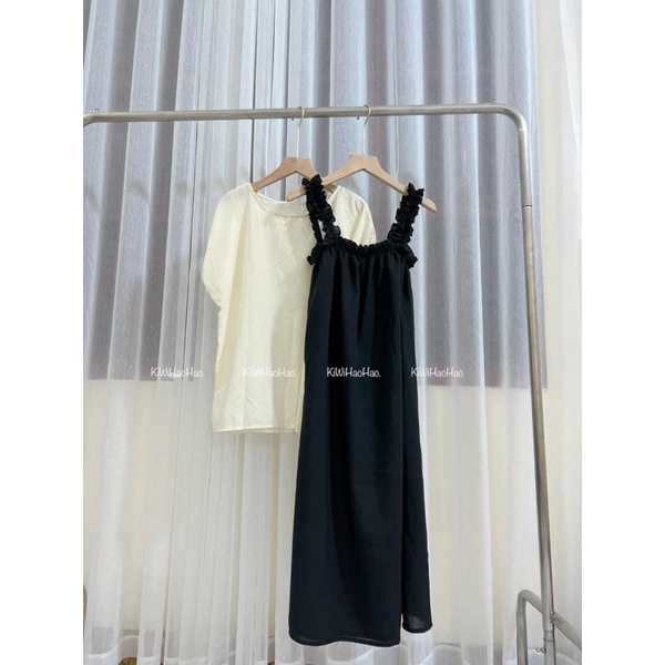 ĐẦM BẦU 2 CHI TIẾT YẾM CHUN ĐẸP HIT HOT MÙA HÈ - VÁY BẦU YẾM XINH CỘC TAY TRẺ TRUNG DÁNG MAXI (ÁO RỜI)