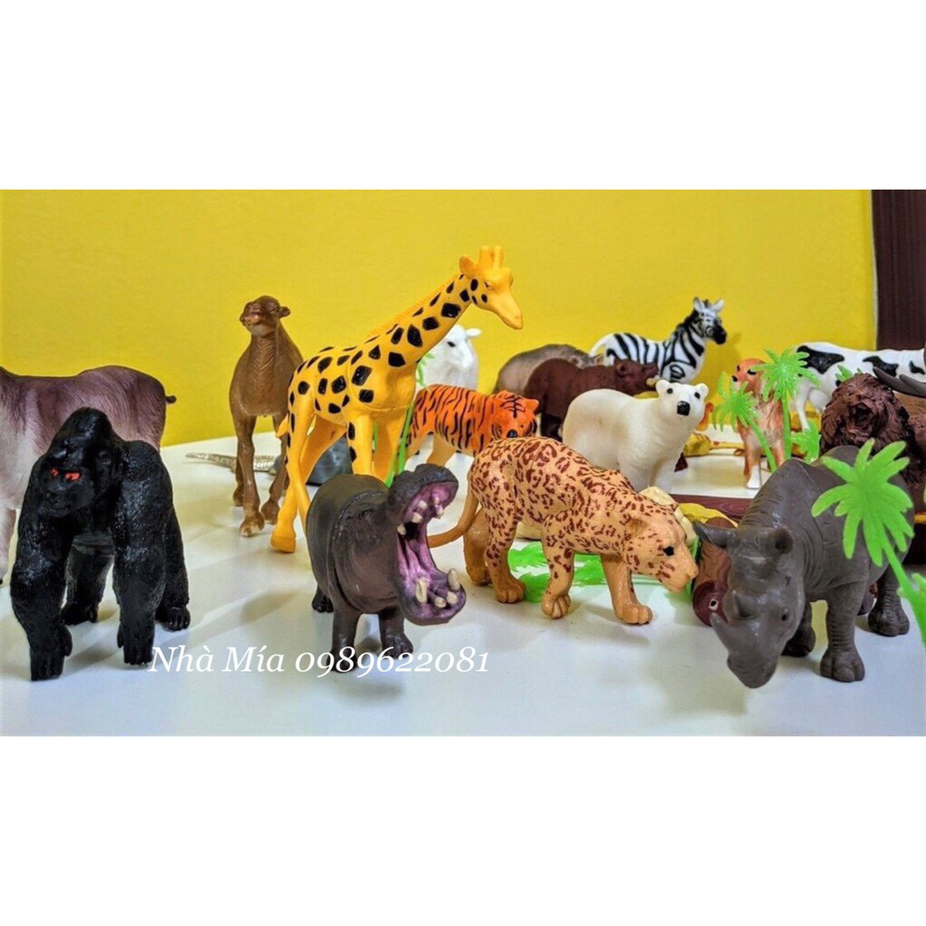 Bộ đồ chơi mô hình động vật 58 chi tiết thú rừng hoang dã nhựa an toàn giúp bé nhận biết thế giới xung quanh ( hàng loại