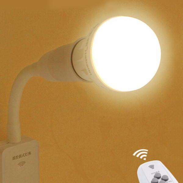 E27 LED Remote Control Plug Lamp Holder Light Base for Night Light Bedside Lamp 