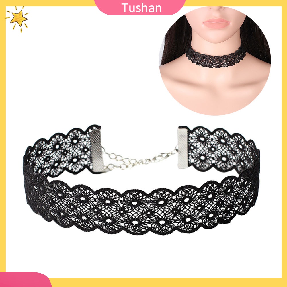 Vòng Cổ Choker Ren Hoa Phong Cách Gothic Cho Nữ