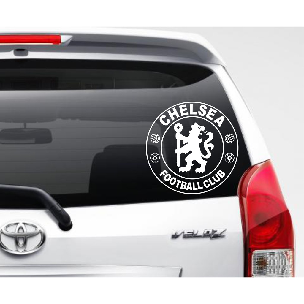 Miếng dán hình logo Chelsea trang trí cửa kính xe hơi