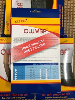 Đai Cột Sống, Thắt Lưng Cao Cấp Olumba