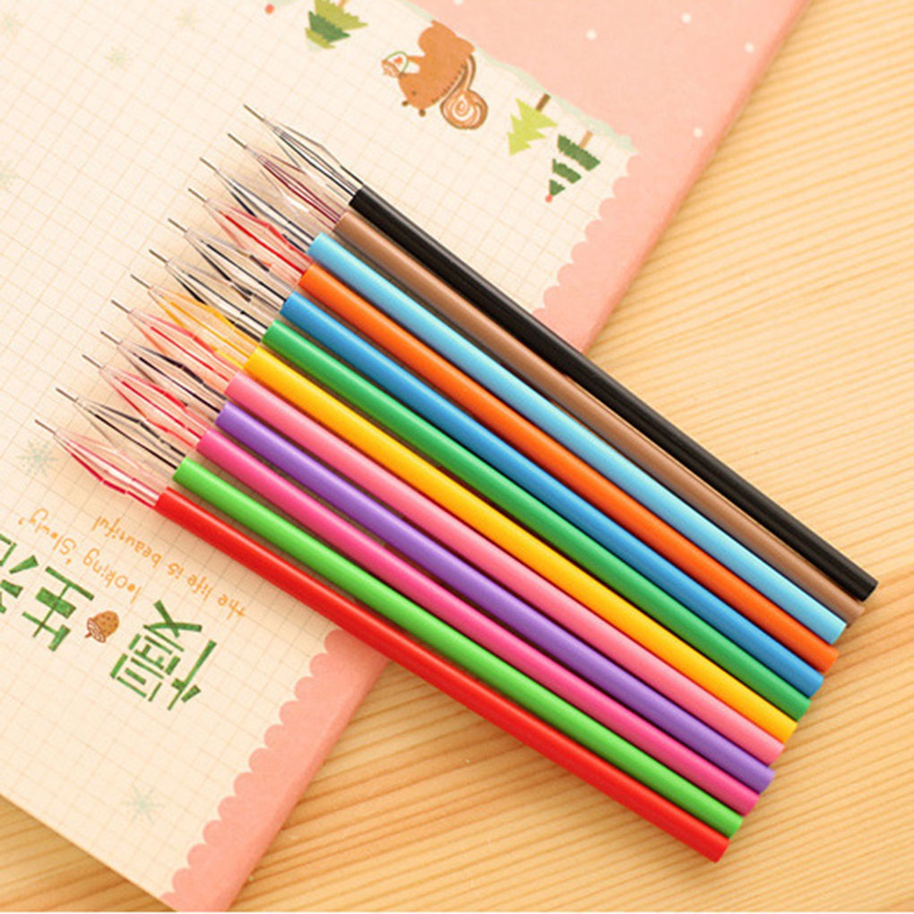 Bộ 12 ruột bút mực gel nhiều màu sắc đáng yêu