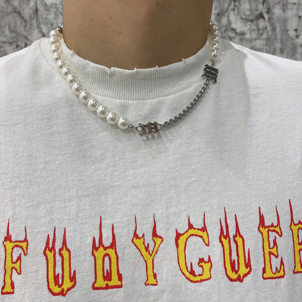 Vòng cổ chuỗi ngọc trai phong cách Âu Mỹ dành cho nam và nữ