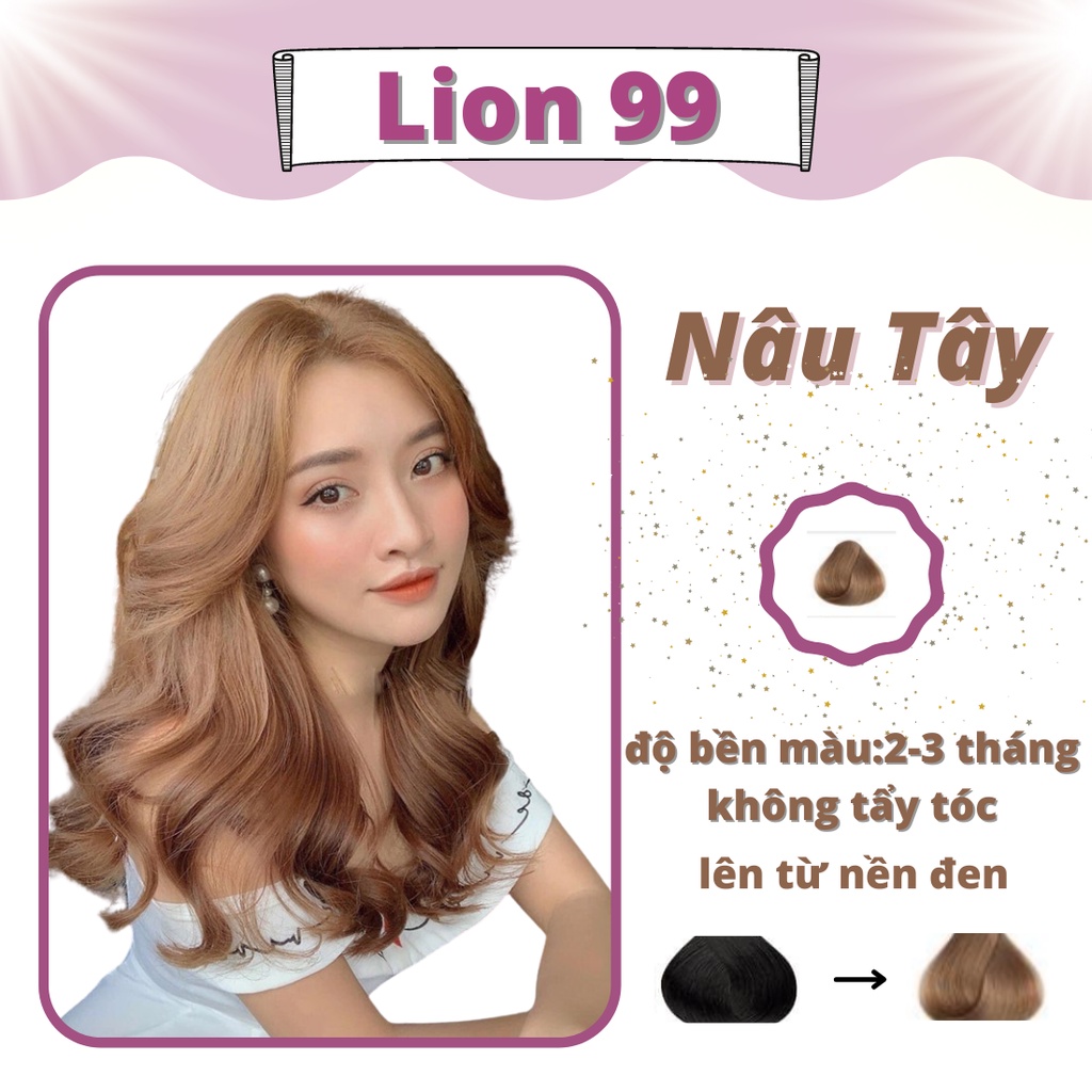 Thuốc nhuộm tóc màu NÂU TÂY nhuộm tóc tại nhà tặng kèm oxy găng tay mũ ủ