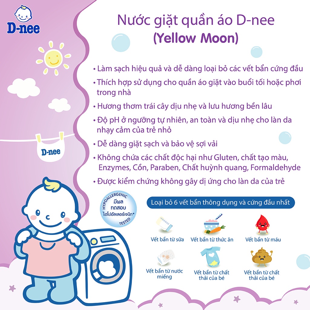 Nước giặt quần áo sơ sinh D-nee 600ml chính hãng Đại Thịnh nhập khẩu