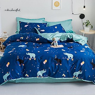 Trọn bộ 5 món ga gối chăn phao poly cotton nhiều mẫu 2019