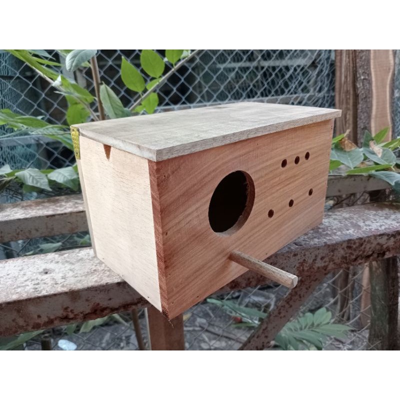 Tổ chim gỗ ổ đẻ chim yến phụng, manh manh, lovebird, chim sâu, các dòng chim nhỏ kích thước 25cmx13cmx15cm