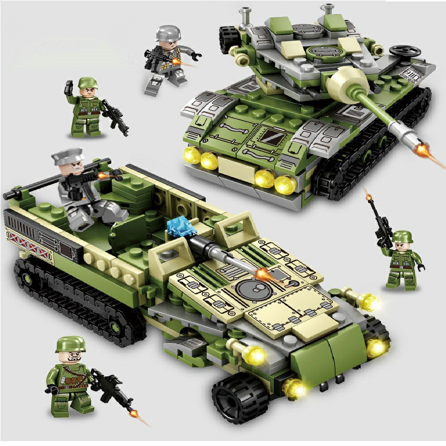[1012 CHI TIẾT] Bộ Lego lắp ráp xếp hình xe tăng quân sự bằng nhựa an toàn, giúp bé phát triển tư duy