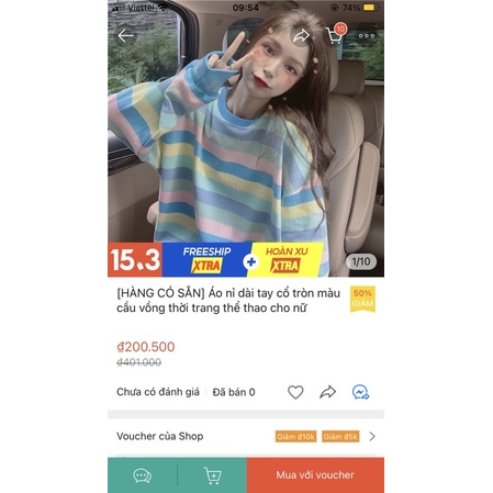 [HÀNG CÓ SẴN] Áo dài tay cổ tròn màu cầu vồng thời trang thể thao cho nữ | BigBuy360 - bigbuy360.vn