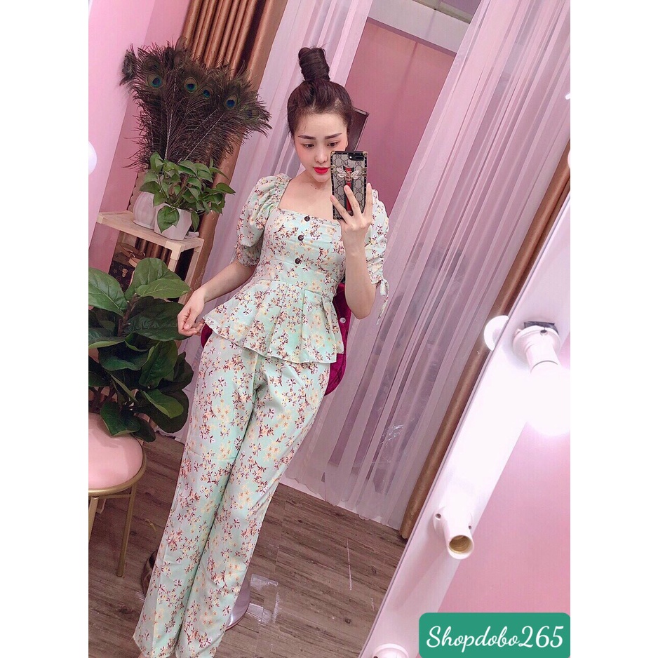 Đồ bộ nữ,đồ ngủ mặc nhà vải lụa hoa nhí dễ thương BD 25 size 45-55kg.