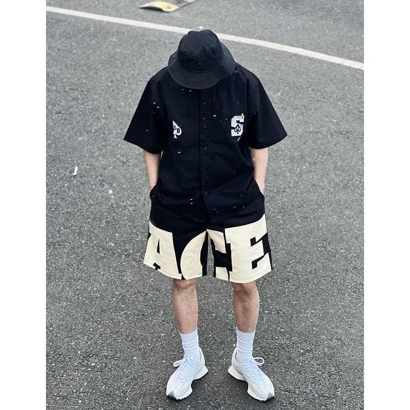 Quần Short Thể Thao In Chữ Phong Cách Hip Hop Đường Phố Năng Động