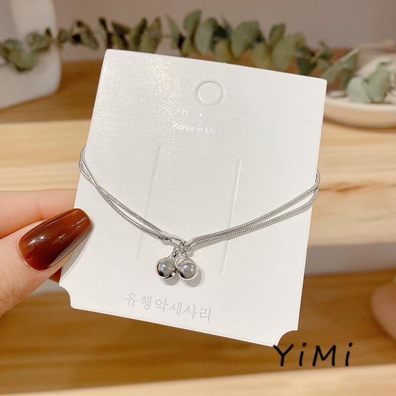 Vòng Đeo Tay Hai Lớp Gắn Chuông Nhỏ Phong Cách Mới  Dễ Phối Đồ Cho Nữ