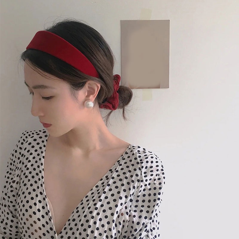 Băng đô cài tóc vải nhung thiết kế xinh xắn cho nữ