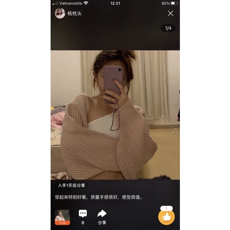 Áo khoác len tay dài croptop Same hot trend style Hàn Quốc