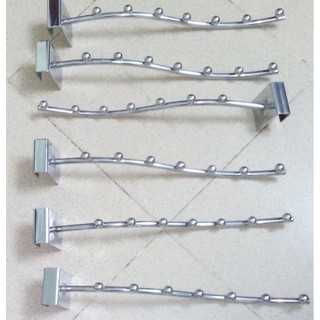 Tay Bi 15 Chiếc Inox 7 Nút TREO QUẦN ÁO SHOP DÀNH NGOẮC TREO VÀ ĐÓNG LÊN TƯỜNG .