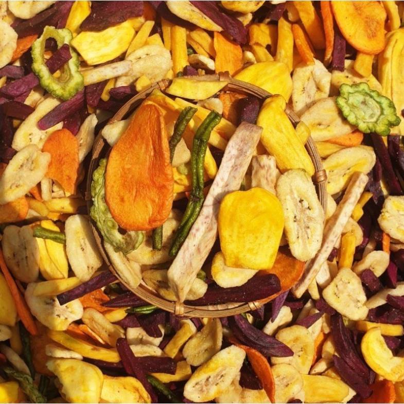 0.5Kg RAU QUẢ TRÁI CÂY SẤY GIÒN NGUYÊN 100%, HÀNG XUẤT KHẨU TỪ ĐƠN 50K,  Hàng ngon nhà làm