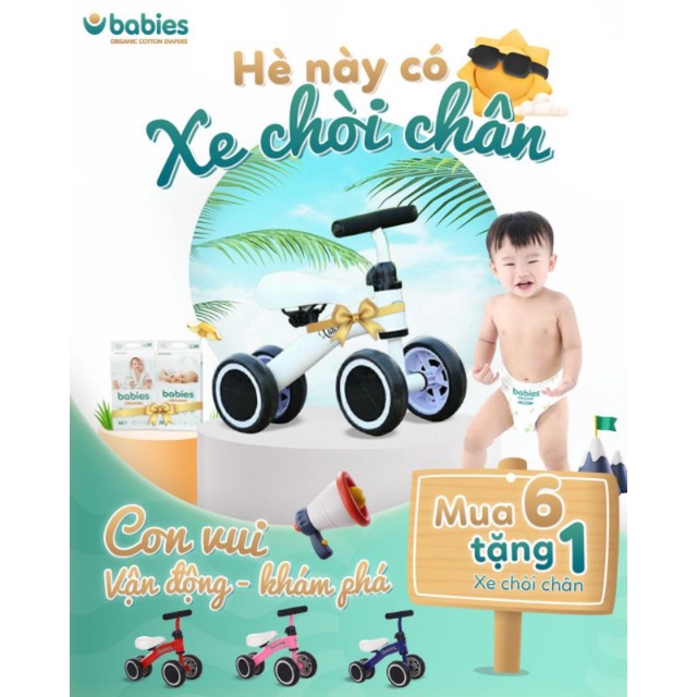 Tã Bỉm BABIES ORGANIC an toàn cho bé [Dán S66/M56/L46] [Quần M54/L50/XL46/XXL40/XXXL38