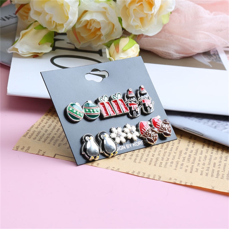 Set 6 Đôi Khuyên Tai Hình Hoa Tuyết Độc Đáo Thời Trang Cho Nữ