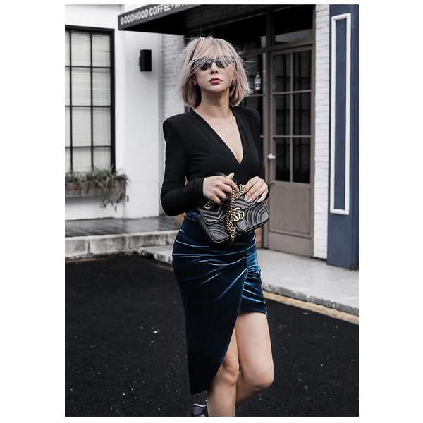 Áo sơ mi nữ giữ nhiệt thiết kế cổ V dài tay Gemmi fashion, AS666