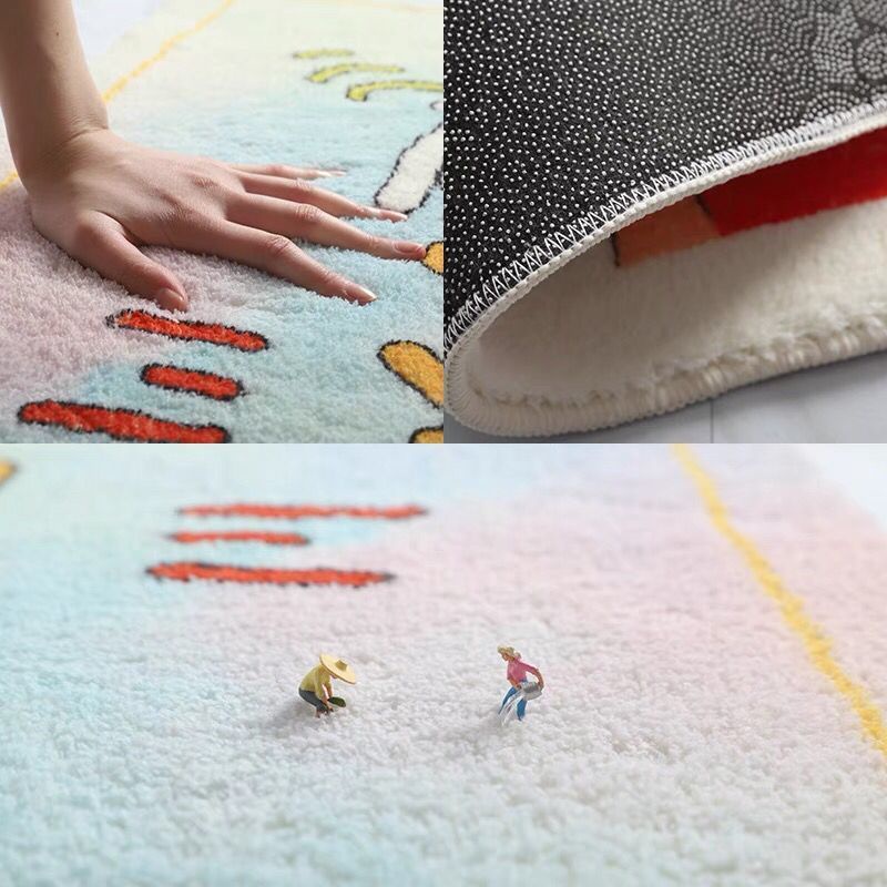 Thảm Trải Sàn Chống Trượt Phòng Tắm Giả Cashmere Thảm Phim Hoạt Hình Phòng Tắm Cửa Nhà Vệ Sinh Thấm Nước Thảm Trải Sàn Chống Bám Bẩn