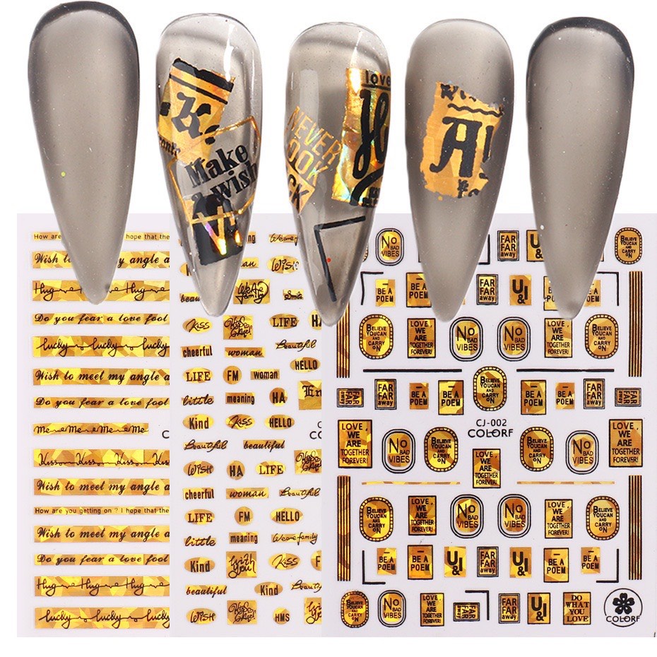 Sticker dán móngl hình chữ 2