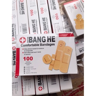 Hộp 100 miếng băng gâu cá nhân dán vết thương, Băng gâu y tế đủ kích cỡ