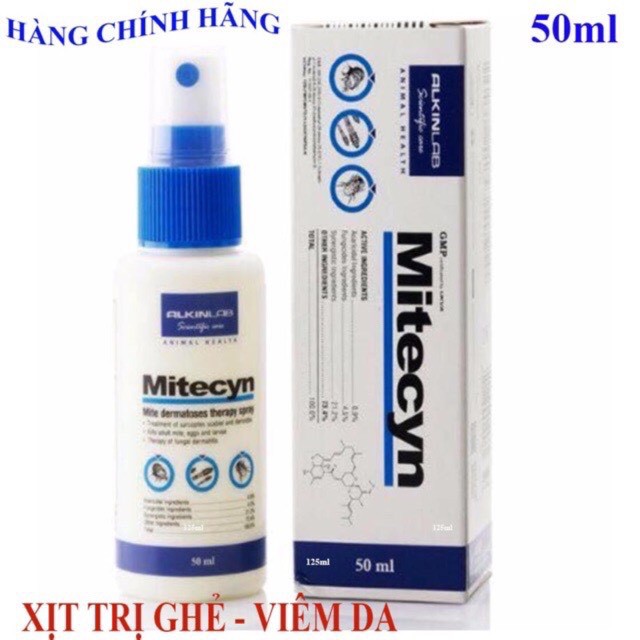 [ Chính Hãng ] Mitecyn trị ve , rận ,bọ chét trên chó mèo