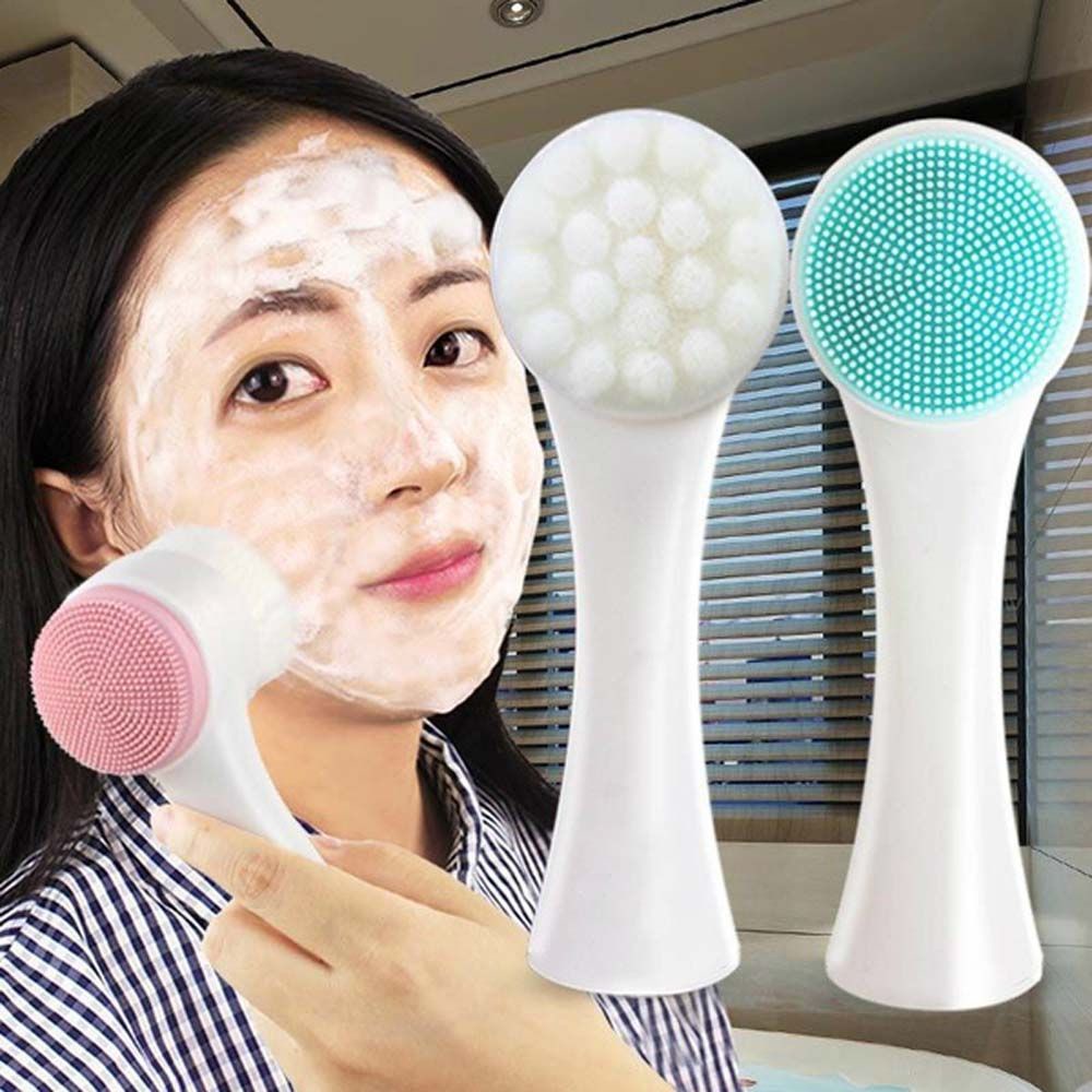[Hàng mới về] Bàn chải silicon mềm 3D rửa mặt tẩy tế bào chết loại bỏ mụn đầu đen tiện lợi