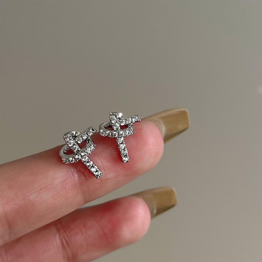 Khuyên Tai Thắt Nút Đính Đá Zircon Cao Cấp Thiết Kế Thanh Lịch Cho Nữ