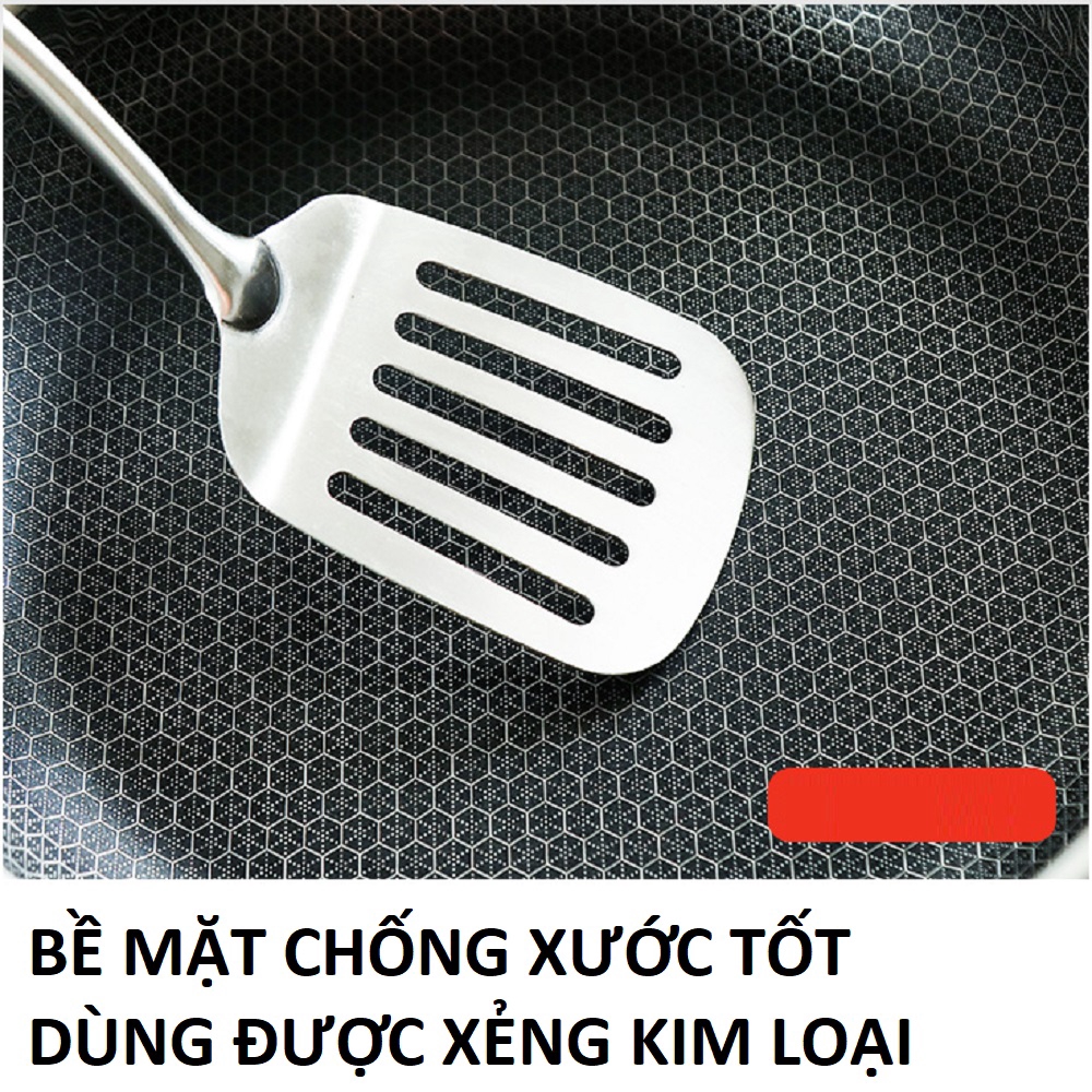 Chảo từ sâu lòng chống dính vân tổ ong siêu bền nhập khẩu Hàn Quốc mã 20017