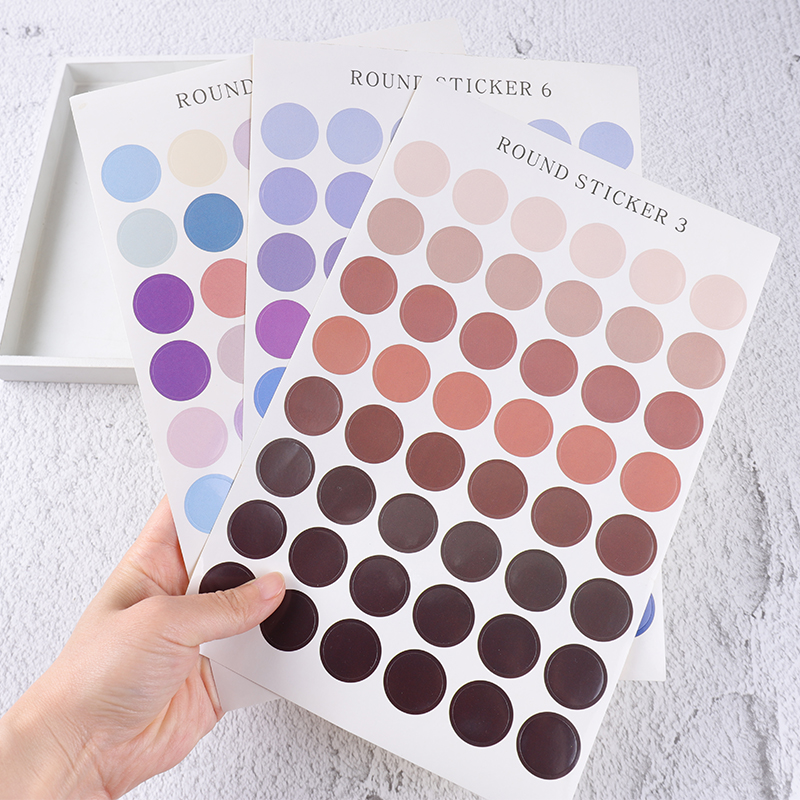 Miếng Dán Trang Trí Sổ Tay Hình Tròn Nhiều Màu Sắc