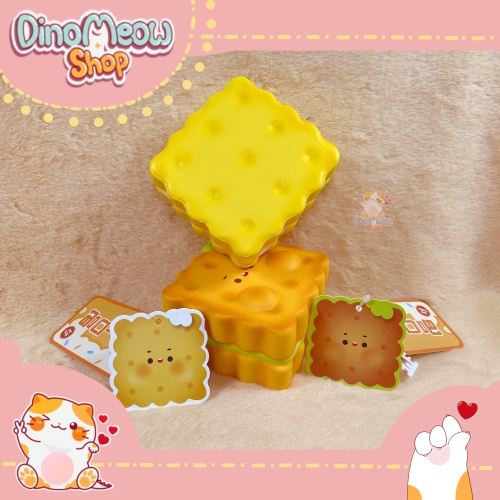 Squishy bánh quy, bánh kẹp kem đáng yêu, mềm, chất dày