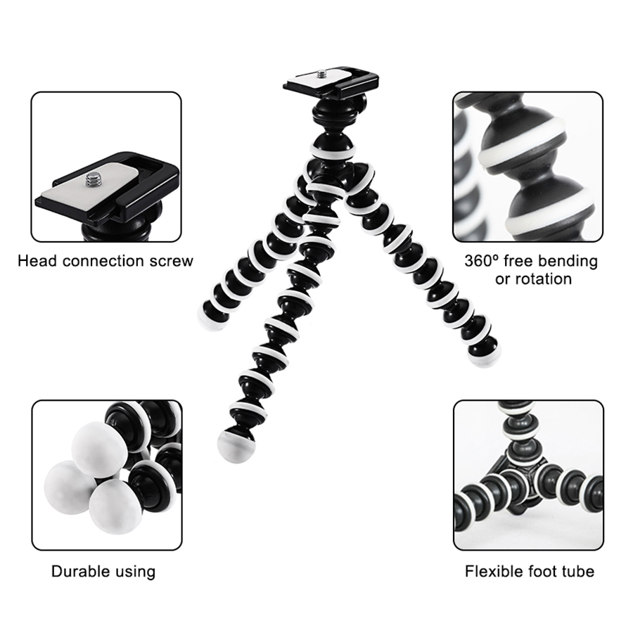 PULUZ Octopus Mini Tripod Bracket Portable Flexible Smartphone Clip Holder Camera Stent Smartphone Tripods Foldable Desktop for Huawei Xiaomi Redmi Iphone