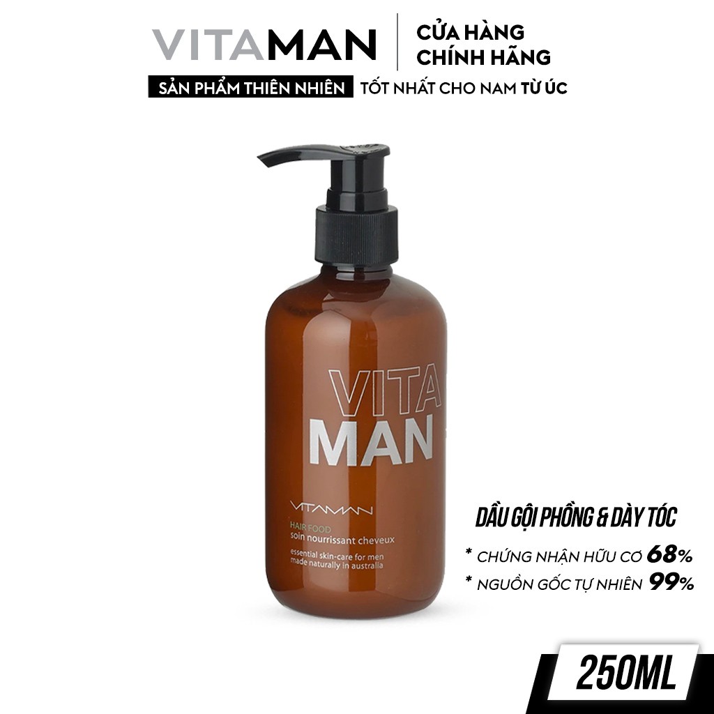 Dầu Gội Làm Phồng Tóc Dành Cho Nam Vitaman Grooming Volumising Shampoo 250ml
