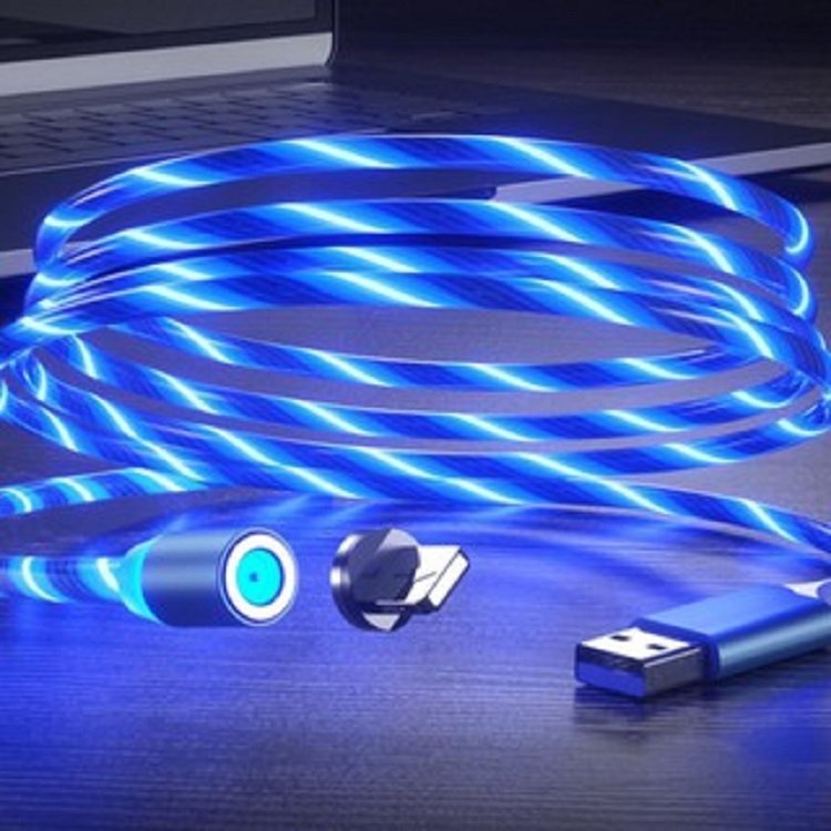 Dây Sạc Điện Thoại Đa Năng, Có Led Phát Sáng Cả Dây, Đầu Hit Nam Châm cáp sạc đèn LED, sạc cho Samsung, ipad, iphone IOS