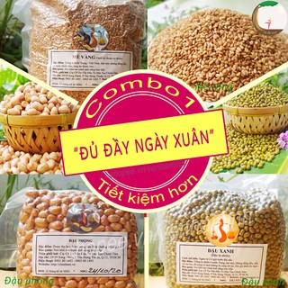 [COMBO TIẾT KIỆM] ĐỦ ĐẦY NGÀY XUÂN : mè đen, mè vàng, đậu phộng, đậu nành, đậu đen xanh lòng, đậu xanh, đậu đỏ