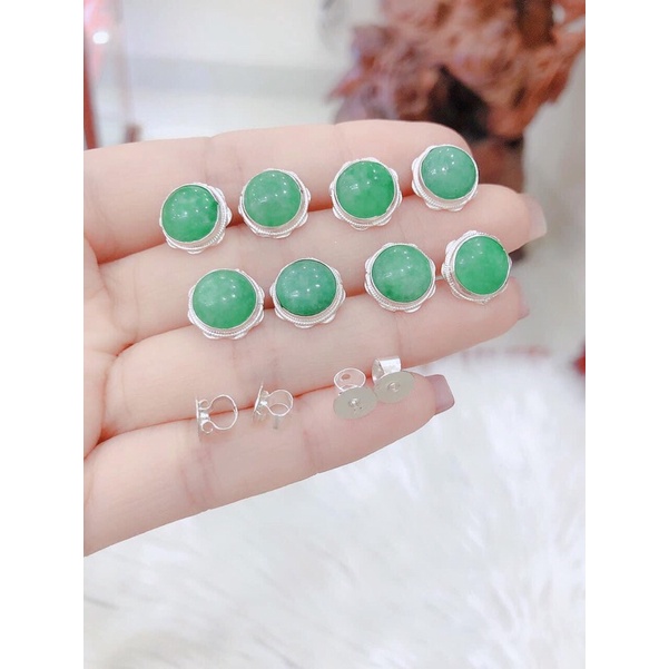 bông tai ngọc bạc chuẩn Mc