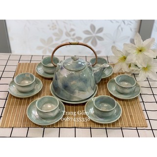Ấm chén men hoả biến ấm siêu gốm sứ Bát Tràng