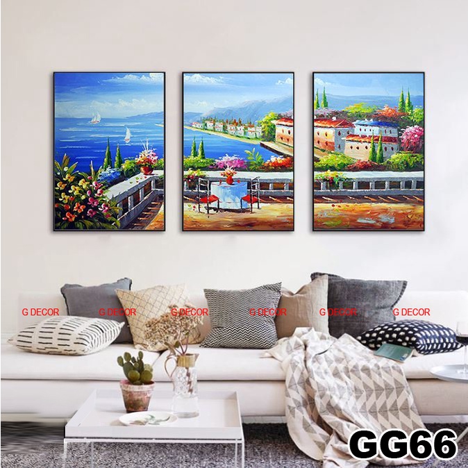 Tranh treo tường canvas chủ đề biển xanh trang trí nhà cửa, tranh treo phòng khách, phòng ngủ, phòng ăn, spa, nhà hàng